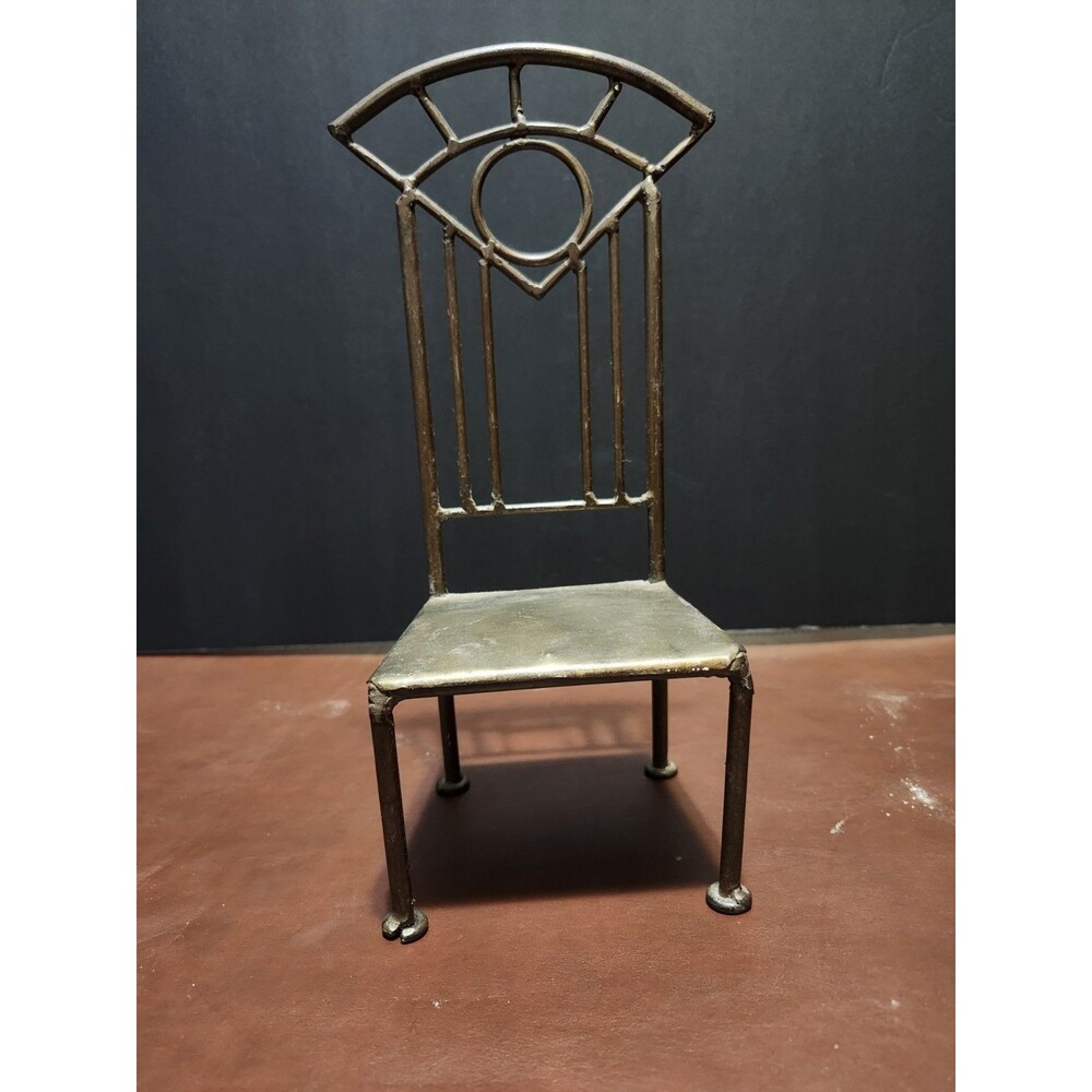 1:12 Dollhouse Metal Dining Chair, Silver, 10 in Tall, Single Chair